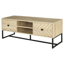 Light Oak TV Unit with Patterned Design