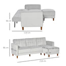 Light Grey Reversible 3-Seater Sofa