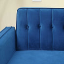 Modern Blue Velvet-Style Adjustable Sofabed