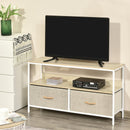Beige TV Stand With Linen Drawers