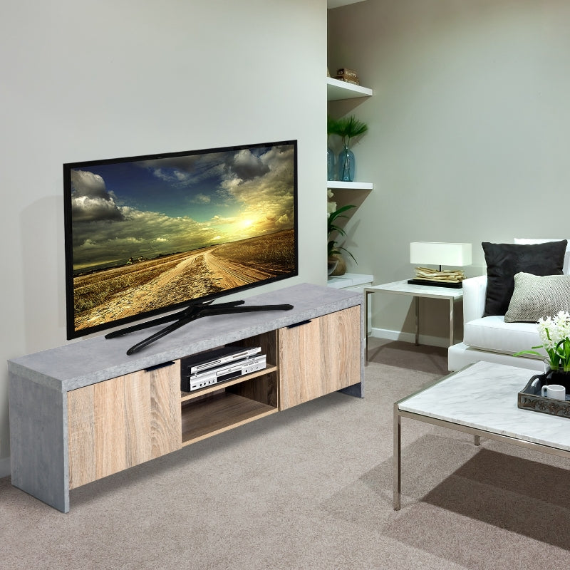 Marble-Effect TV Unit With Storage