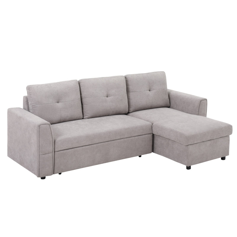 Grey Studio Corner Sofabed With Storage