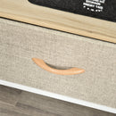 Beige TV Stand With Linen Drawers