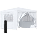 White Gazebo With Powder-Coated Steel Frame