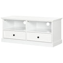 Victorian-Style White TV Stand With Drawers