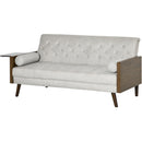 Retro White Three Seater Sofabed With Wooden Table