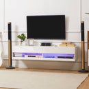 Wall Mounted White TV Unit With LED Lights