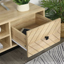 Light Oak TV Unit with Patterned Design