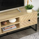Light Oak TV Unit with Patterned Design