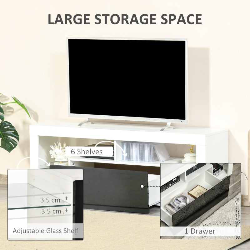 Kingley Gloss White TV Stand With Storage