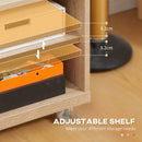 White & Wooden TV Stand on Wheels