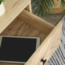 Light Oak TV Unit with Patterned Design