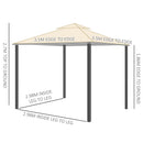 Beige Pop Up Gazebo With Steel Frame