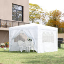 White Gazebo With Powder-Coated Steel Frame
