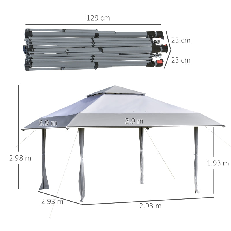 Light Grey Gazebo With Adjustable Legs