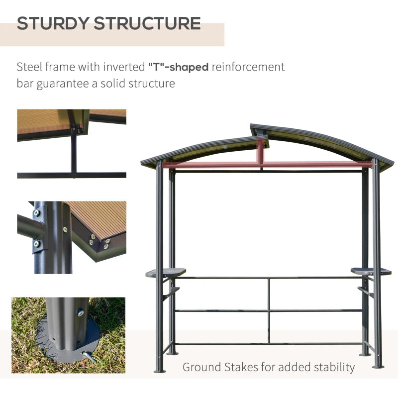 UV Protected Steel Frame BBQ Gazebo