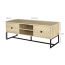 Light Oak TV Unit with Patterned Design