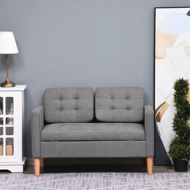 Fabric Couch With Storage (Grey)
