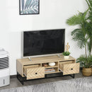 Light Oak TV Unit with Patterned Design