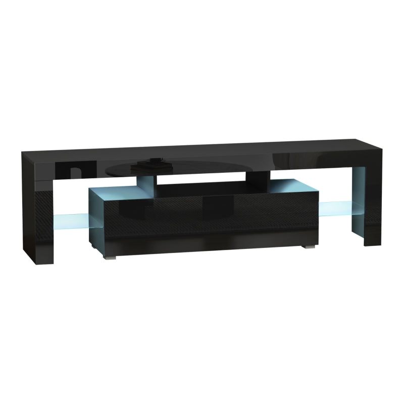 Gloss Black TV Stand With LED Lights