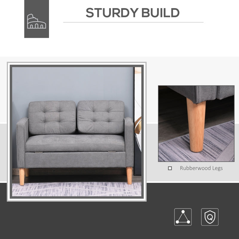 Fabric Couch With Storage (Grey)