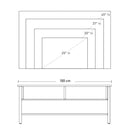 Malta White TV Stand With Wooden Top