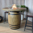 Elementi Lafite Barrel Bar Table Gas Fire Pit - Gas Fire Pit Table