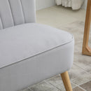 Snow White Love Seat With Wooden Legs