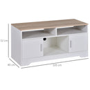 Malta White TV Stand With Wooden Top