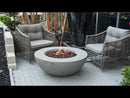 Grey Round Gas Fire Pit Table