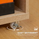 White & Wooden TV Stand on Wheels