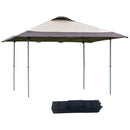 Simple Brown Gazebo With Adjustable Legs and Roller Bag