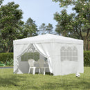 White Gazebo With Powder-Coated Steel Frame