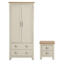 Lisbon 2 Piece Set (2 Door Wardrobe, 2 Drw Bedside) - Bedroom Sets