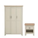 Lisbon 2 Piece Set (3 Door Wardrobe, 1 Drw Bedside) - Bedroom Sets