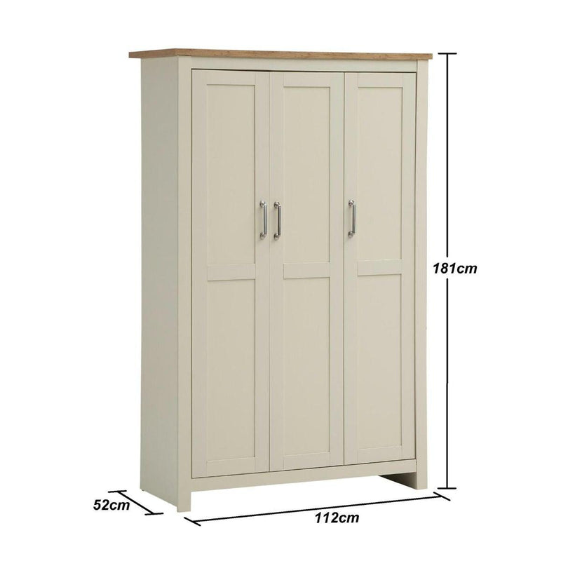 Lisbon 2 Piece Set (3 Door Wardrobe, 1 Drw Bedside) - Bedroom Sets