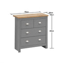 Lisbon 3 Piece Set (2 Door Wardrobe, 2+2 Chest, 1 Drw Bedside) Light Grey - Bedroom Sets