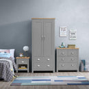 Lisbon 3 Piece Set (2 Door Wardrobe, 2+2 Chest, 1 Drw Bedside) Light Grey - Bedroom Sets