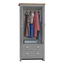 Lisbon 3 Piece Set (2 Door Wardrobe, 2+2 Chest, 1 Drw Bedside) Light Grey - Bedroom Sets