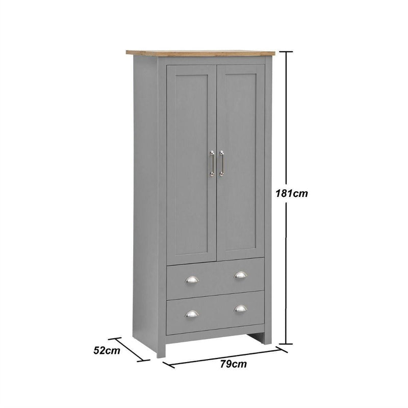 Lisbon 3 Piece Set (2 Door Wardrobe, 2+2 Chest, 2 Drw Bedside) - Bedroom Sets