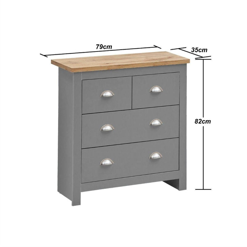 Lisbon 3 Piece Set (2 Door Wardrobe, 2+2 Chest, 2 Drw Bedside) - Bedroom Sets