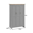 Lisbon 3 Piece Set (3 Door Wardrobe, 3+4 Chest, 1 Drw Bedside) Light Grey - Bedroom Sets
