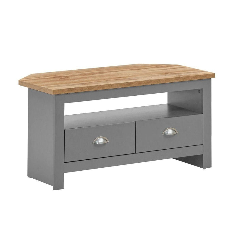 Lisbon 3 Piece Set (Corner TV Unit 2 Drawers, 1 Door & 3 Drawer Sideboard, 2 Drawer Coffee Table) Light Grey - Living Room Sets
