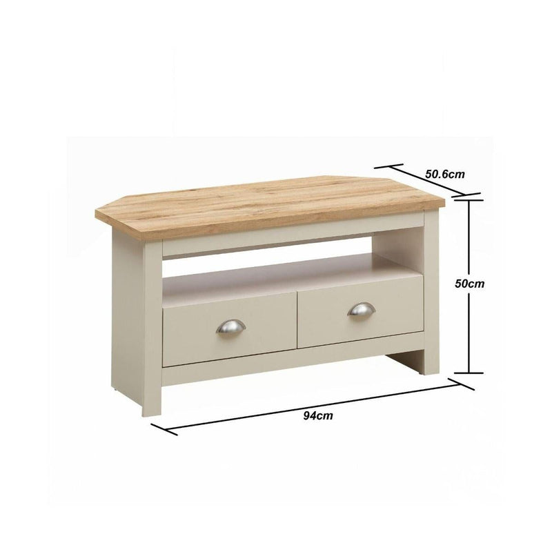 Lisbon 3 Piece Set (Corner TV Unit 2 Drawers, 3 Doors & 2 Drawer Sideboard, 2 Drawer Coffee Table) Cream - Living Room Sets