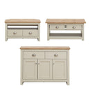 Lisbon 3 Piece Set (Corner TV Unit 2 Drawers, 3 Doors & 2 Drawer Sideboard, 2 Drawer Coffee Table) Cream - Living Room Sets