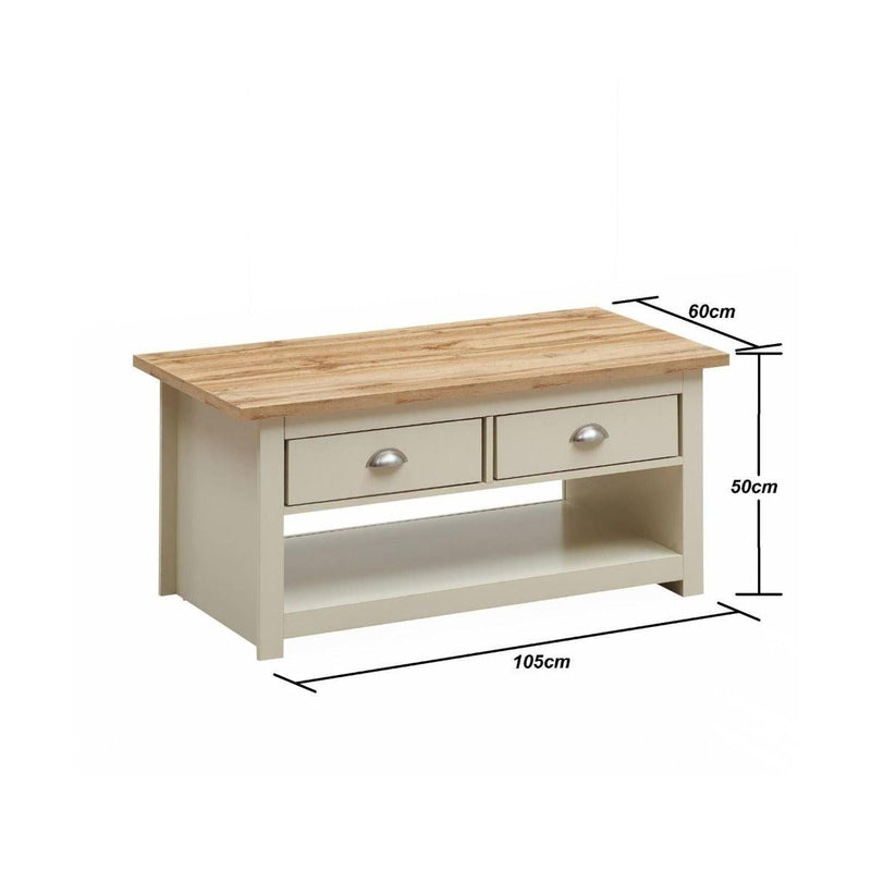 Lisbon 3 Piece Set (Corner TV Unit 2 Drawers, 3 Doors & 2 Drawer Sideboard, 2 Drawer Coffee Table) Cream - Living Room Sets
