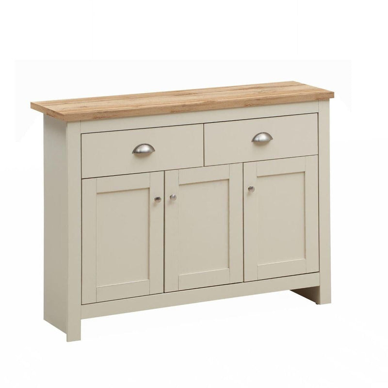 Lisbon 3 Piece Set (Corner TV Unit 2 Drawers, 3 Doors & 2 Drawer Sideboard, 2 Drawer Coffee Table) Cream - Living Room Sets