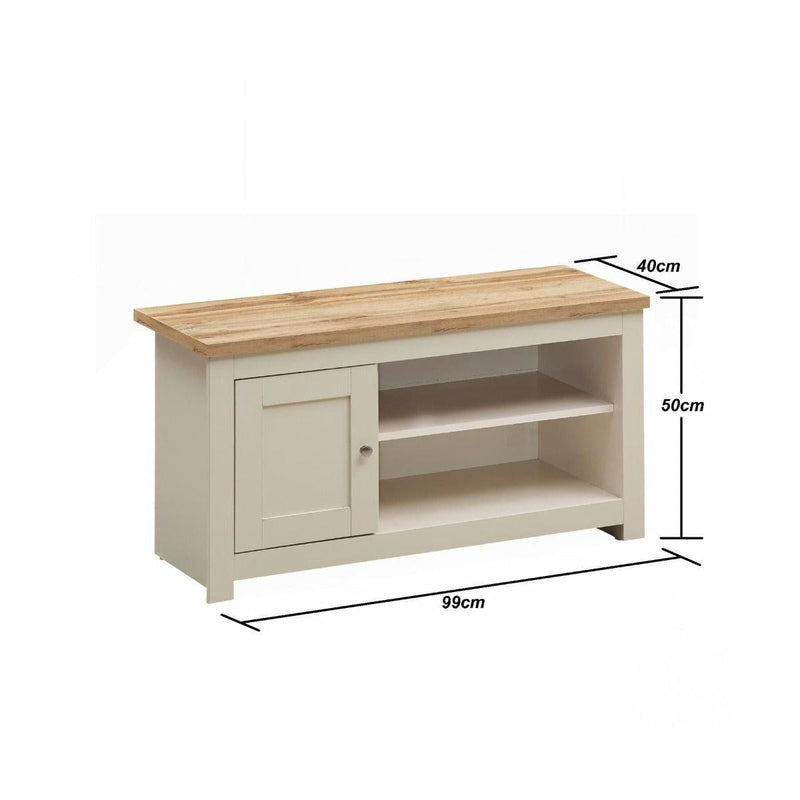Lisbon 3 Piece Set (TV Unit  1 Door 1 Shelf, 3 Doors & 2 Drawer Sideboard, 2 Drawer Coffee Table) Cream - Living Room Sets