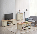 Lisbon 3 Piece Set (TV Unit  2 Doors 1 Shelf, 1 Door & 3 Drawer Sideboard, 2 Drawer Coffee Table) Cream - Living Room Sets