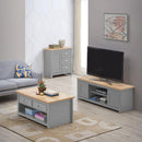 Lisbon 3 Piece Set (TV Unit  2 Doors 1 Shelf, 2 Door & 2 Drawer Sideboard, 2 Drawer Coffee Table) Light Grey - Living Room Sets